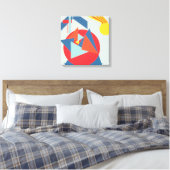 Geometric Bold Geel Zonnebloem Canvasprint Canvas Afdruk (Insitu (Slaapkamer))