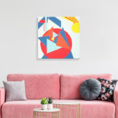 Geometric Bold Geel Zonnebloem Canvasprint Canvas Afdruk (Insitu (Woonkamer))