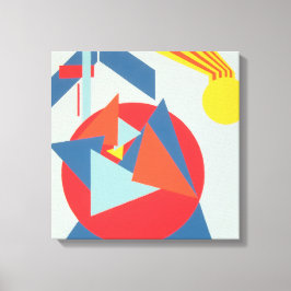 Geometric Bold Geel Zonnebloem Canvasprint Canvas Afdruk