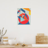 Geometric Bold Geel Zonneburst Kunstprint Poster (Keuken)