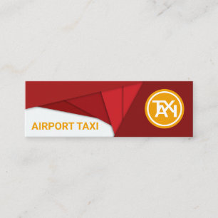 Geometric Bold Red Abstract Airplane Airport Taxi Mini Visitekaartje