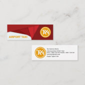 Geometric Bold Red Abstract Airplane Airport Taxi Mini Visitekaartje (Voorkant / Achterkant)