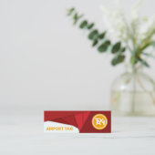 Geometric Bold Red Abstract Airplane Airport Taxi Mini Visitekaartje (Staand voorkant)