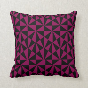 Geometric Bold Retro Funky Black Magenta Kussen