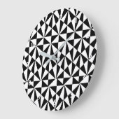 Geometric Bold Retro Funky Black White Grote Klok (Hoek)
