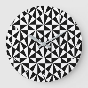 Geometric Bold Retro Funky Black White Grote Klok