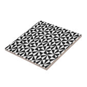 Geometric Bold Retro Funky Black White Tegeltje (Zijkant)