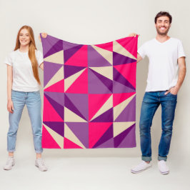 Geometric Bold Roze & Paarse Patroon Fleece Deken