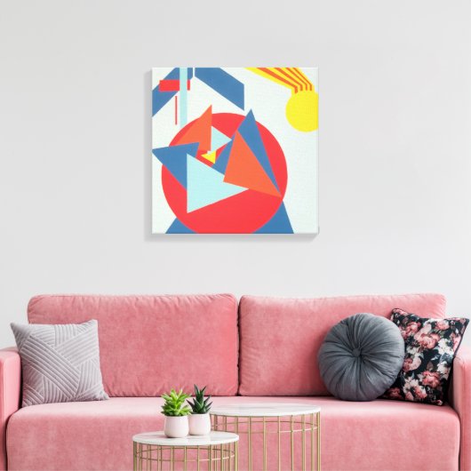 Geometric Bold Yellow Sunburst Canvas Print (Insitu (Woonkamer))