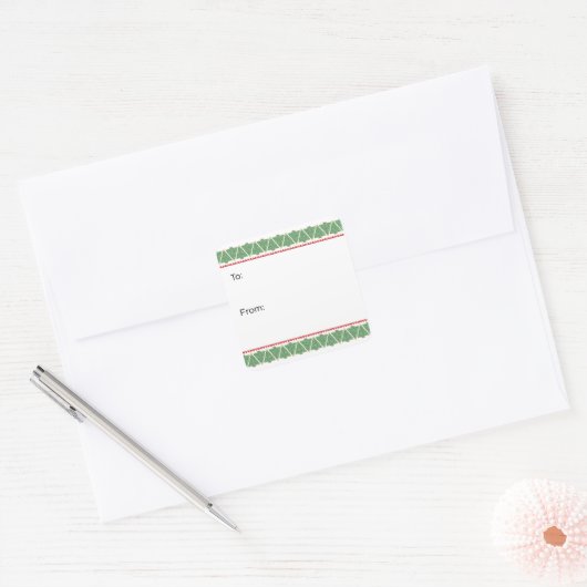 Geometric Bow Christmas Tree Sticker (Envelop)