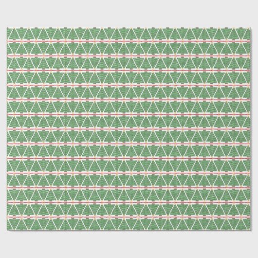 Geometric Bow Christmas Tree Wrapping Paper Cadeaupapier (Vlak)