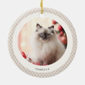 Geometric Brown and White Scandinavian 2 Photos Keramisch Ornament (Achterkant)