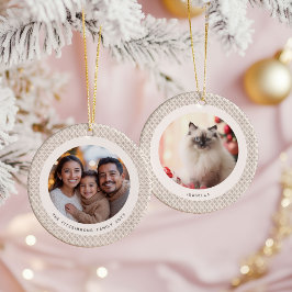 Geometric Brown and White Scandinavian 2 Photos Keramisch Ornament