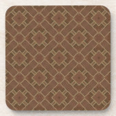 Geometric Brown Square Bier Onderzetter (Voorkant)