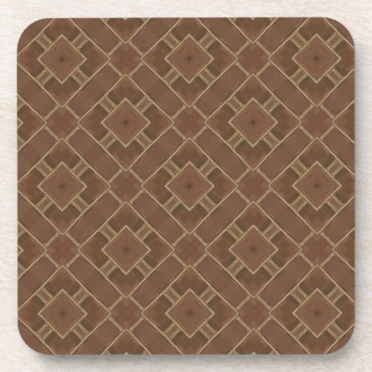 Geometric Brown Square Bier Onderzetter (Voorkant)