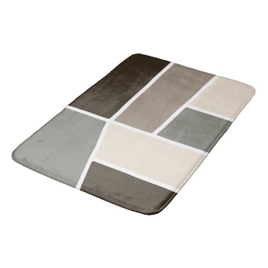 Geometric Brown, Taupe, Grey and Ivory Badmat (Gekanteld)
