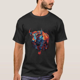 Geometric Bull Animal Pattern Bull T-shirt