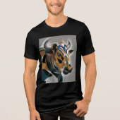 Geometric Bull Art  Tri-Blend Shirt (Voorkant)