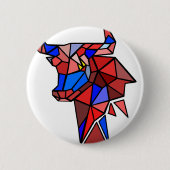 Geometric Bull Icon Ronde Button 5,7 Cm (Voorkant)