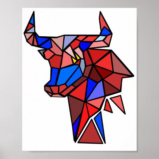 Geometric Bull Shapes Poster (Voorkant)