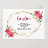 Geometric Burgundy Boho Floral Wedding Reception Informatiekaartje (Voorkant)