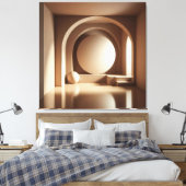 Geometric Calm – Minimalist Architecture Canvas Afdruk (Insitu (Slaapkamer))