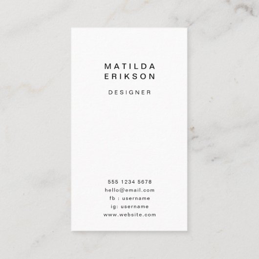 Geometric Chevron | Minimalistisch modern, stijlvo Visitekaartje (Achterkant)