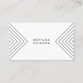 Geometric Chevron | Minimalistisch modern, stijlvo Visitekaartje (Voorkant)