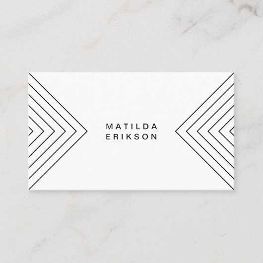 Geometric Chevron | Minimalistisch modern, stijlvo Visitekaartje (Voorkant)