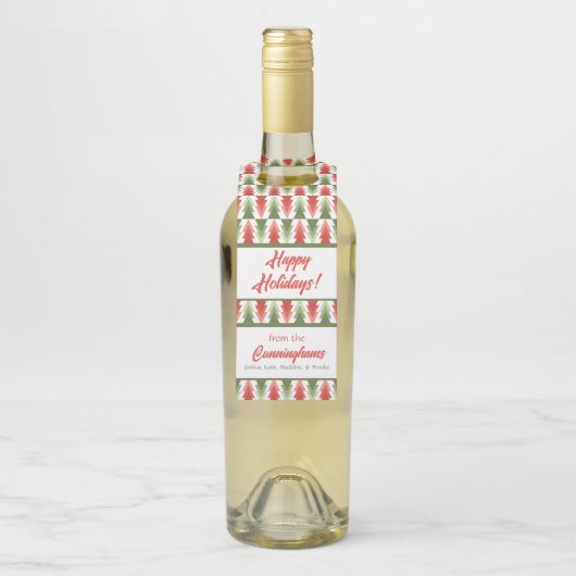 Geometric Christmas Tree Grove Flessenhanger (Op fles)