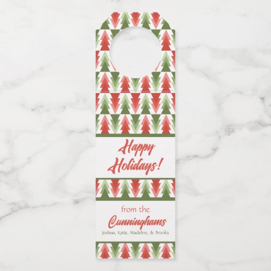 Geometric Christmas Tree Grove Flessenhanger (Voorkant)
