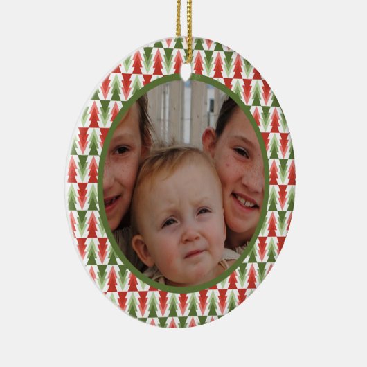 Geometric Christmas Tree Grove Keramisch Ornament (Rechts)