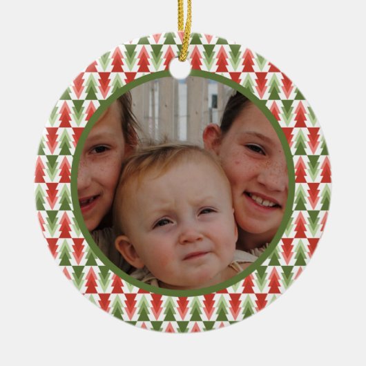 Geometric Christmas Tree Grove Keramisch Ornament (Voorkant)