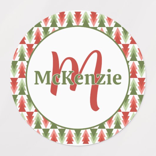 Geometric Christmas Tree Grove Labels (Design 1)