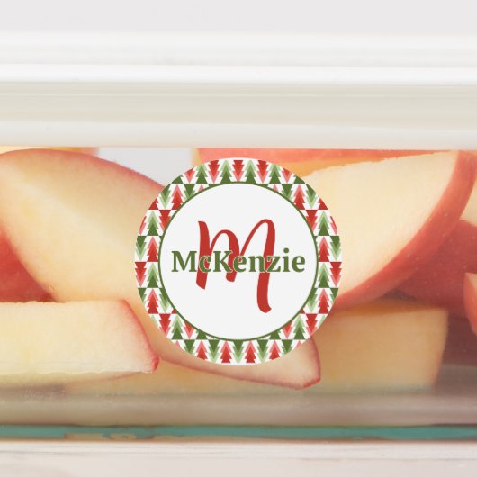 Geometric Christmas Tree Grove Labels (Aangebracht)