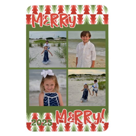 Geometric Christmas Tree Grove Magneet (Verticaal)