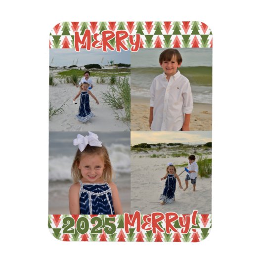 Geometric Christmas Tree Grove Magneet (Verticaal)