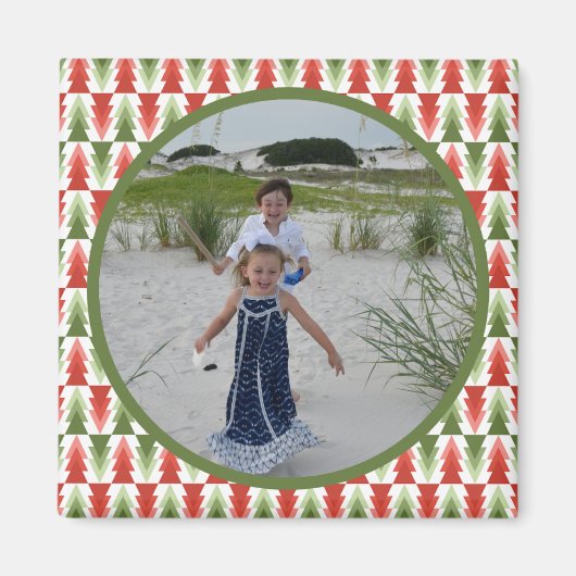 Geometric Christmas Tree Grove Magneet (Voorkant)