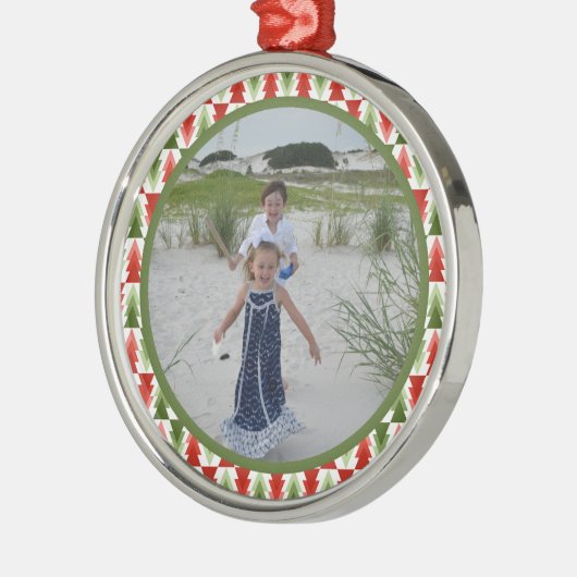 Geometric Christmas Tree Grove Metalen Ornament (Links)