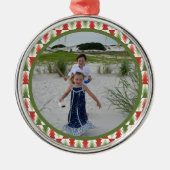 Geometric Christmas Tree Grove Metalen Ornament (Voorkant)