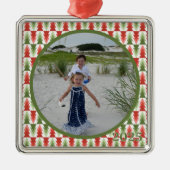 Geometric Christmas Tree Grove Metalen Ornament (Voorkant)