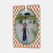 Geometric Christmas Tree Grove Metalen Ornament (Voorkant links)