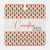 Geometric Christmas Tree Grove Metalen Ornament (Achterkant)