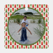 Geometric Christmas Tree Grove Metalen Ornament (Voorkant)