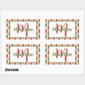 Geometric Christmas Tree Grove Rechthoekige Sticker (Vel)