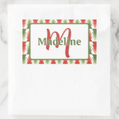 Geometric Christmas Tree Grove Rechthoekige Sticker (Tas)