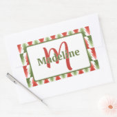 Geometric Christmas Tree Grove Rechthoekige Sticker (Envelop)
