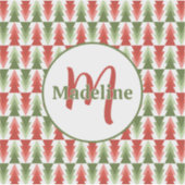 Geometric Christmas Tree Grove Sticker (Voorkant)