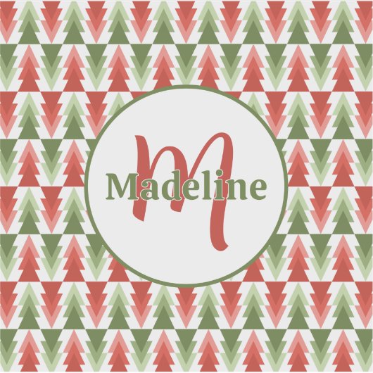 Geometric Christmas Tree Grove Sticker (Voorkant)