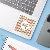 Geometric Christmas Tree Grove Sticker (Laptop met iPhone)